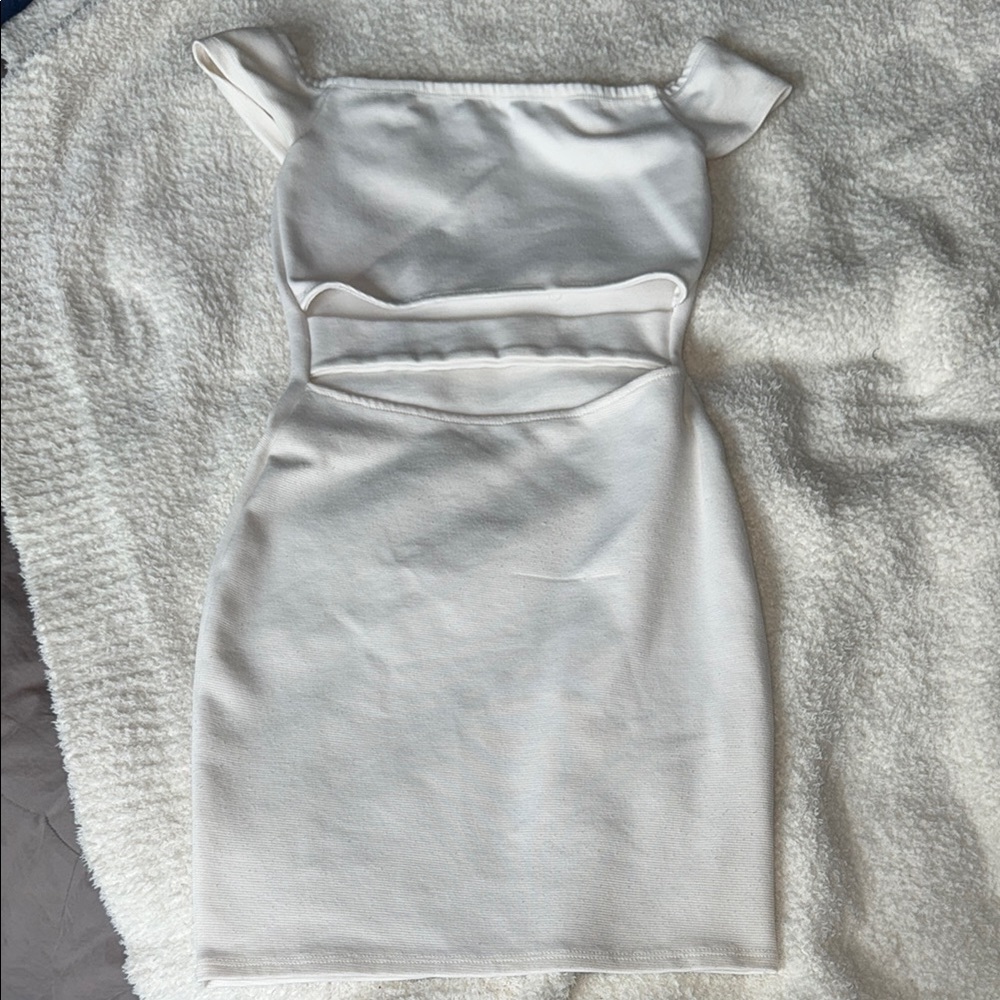 Windsor White Off-Shoulder Dress with cut outs